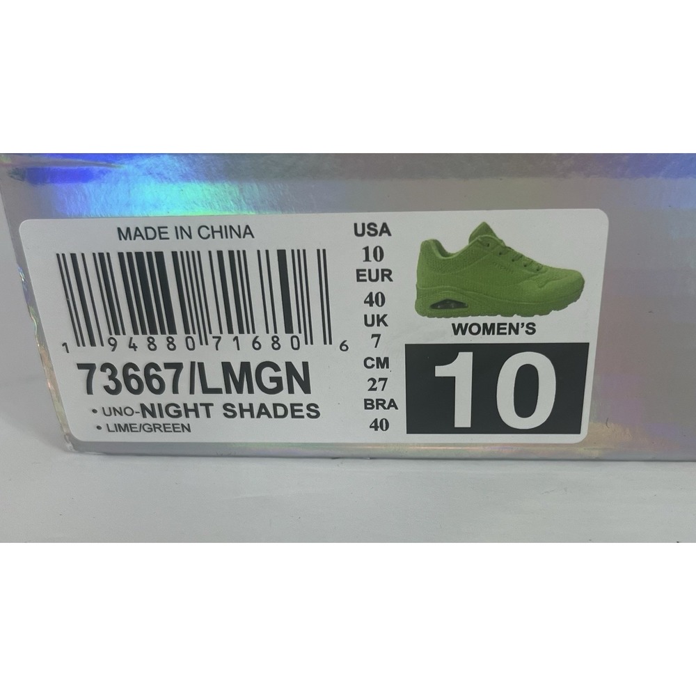 Skechers Street Los Angeles Night Shades Lime Green Women's 10 Open Box - Picture 7 of 8